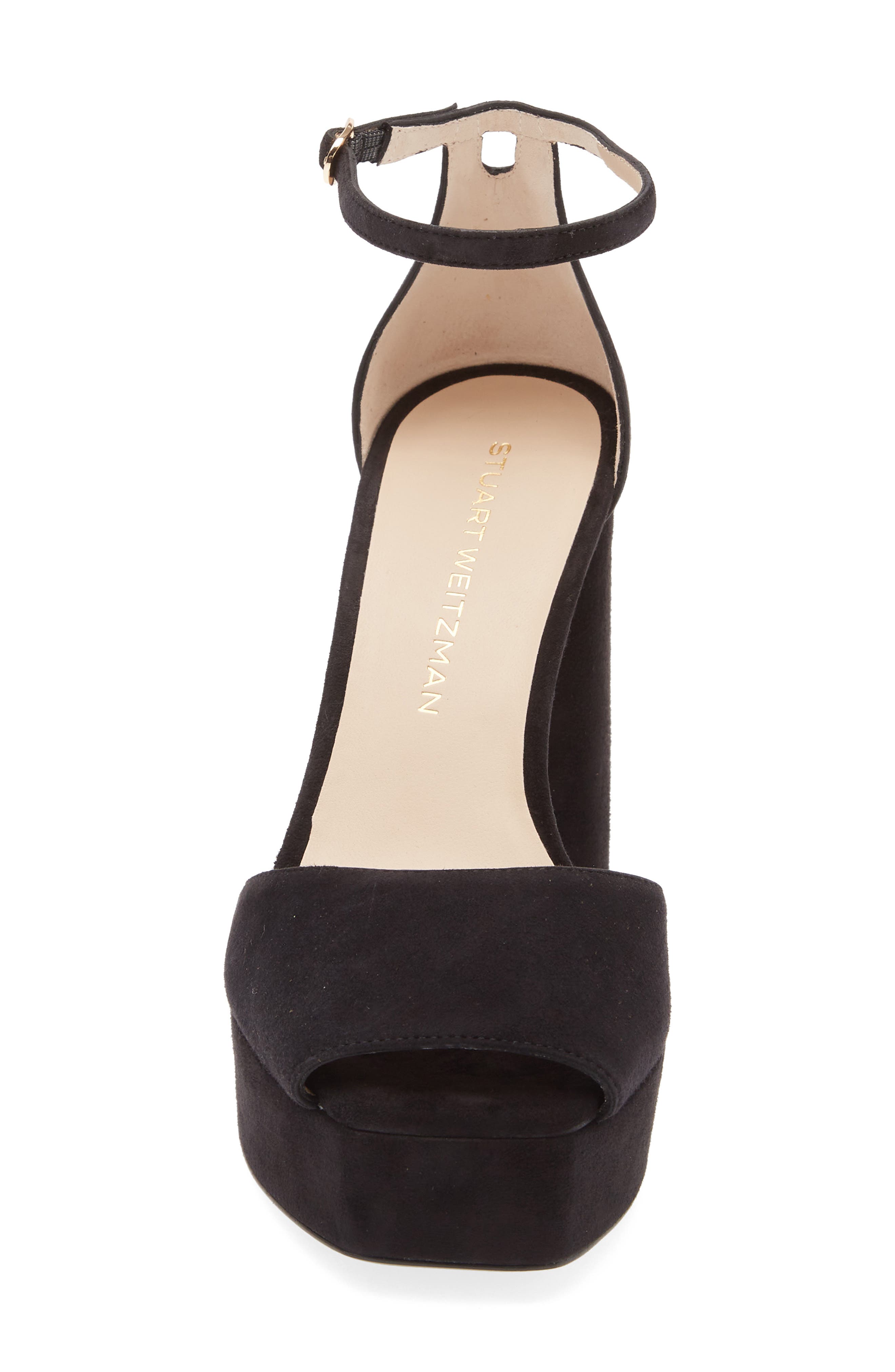 Stuart Weitzman Sabrina Platform Ankle Strap Sandal, Alternate, color, Black