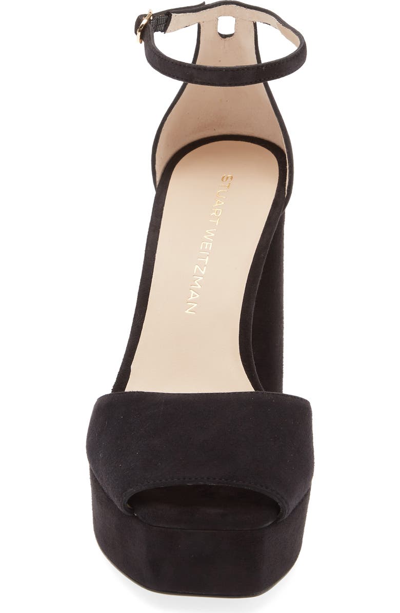 Stuart Weitzman Sabrina Platform Ankle Strap Sandal, Alternate, color, Black