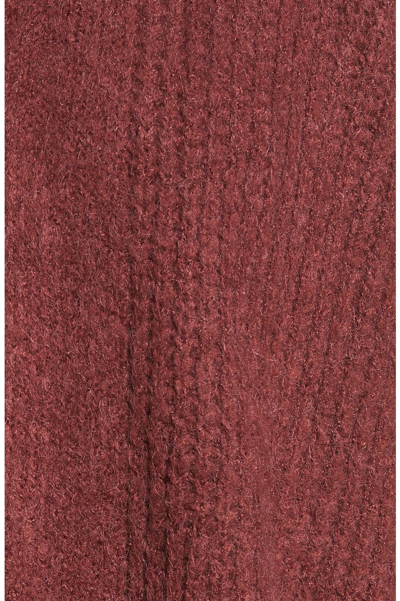 Rib Knit Open Cardigan, Alternate, color, DUST PLUM