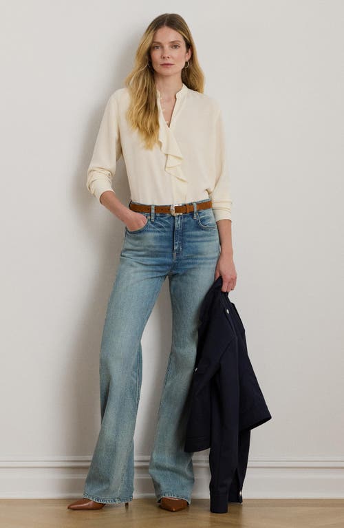 Ralph Lauren Plus Size High-rise Wide-leg Jeans In White