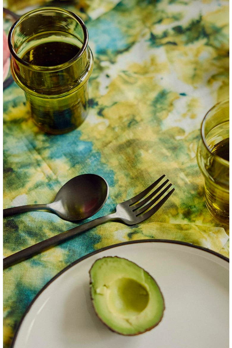 Green Marble Tablecloth, Alternate, color, Gold Trim