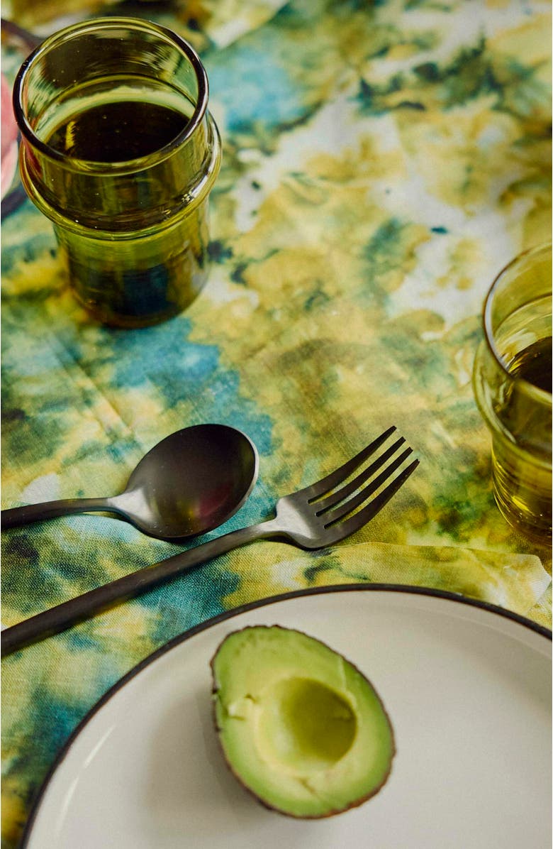 Goldie Home Green Marble Tablecloth, Alternate, color, Gold Trim