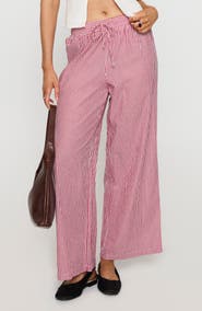 Princess Polly Holiday Tie Waist Wide Leg Pants