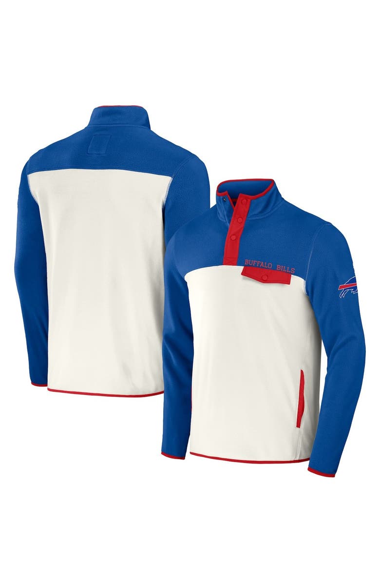NFL X DARIUS RUCKER Men's NFL x Darius Rucker Collection by Fanatics Royal/Cream Buffalo Bills Micro Fleece Quarter-Snap Jacket, Alternate, color, 