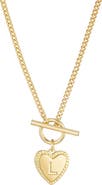 Adornia Initial Heart Toggle Necklace