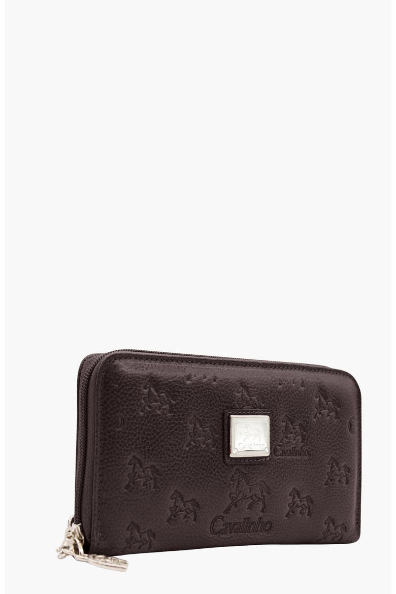 Cavalo Lusitano Leather Wristlet Wallet 212, Alternate, color, Brown
