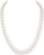 The Pearl Source 8-8.5mm White Freshwater Choker Length Pearl Necklace