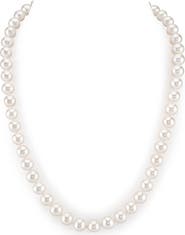 The Pearl Source 8-8.5mm White Freshwater Choker Length Pearl Necklace
