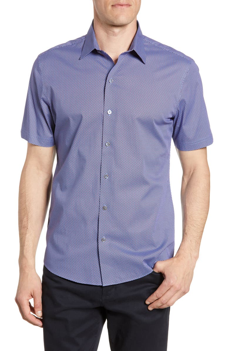 Zachary Prell Jackson Regular Fit Short Sleeve Button-Up Shirt, Main, color, 
