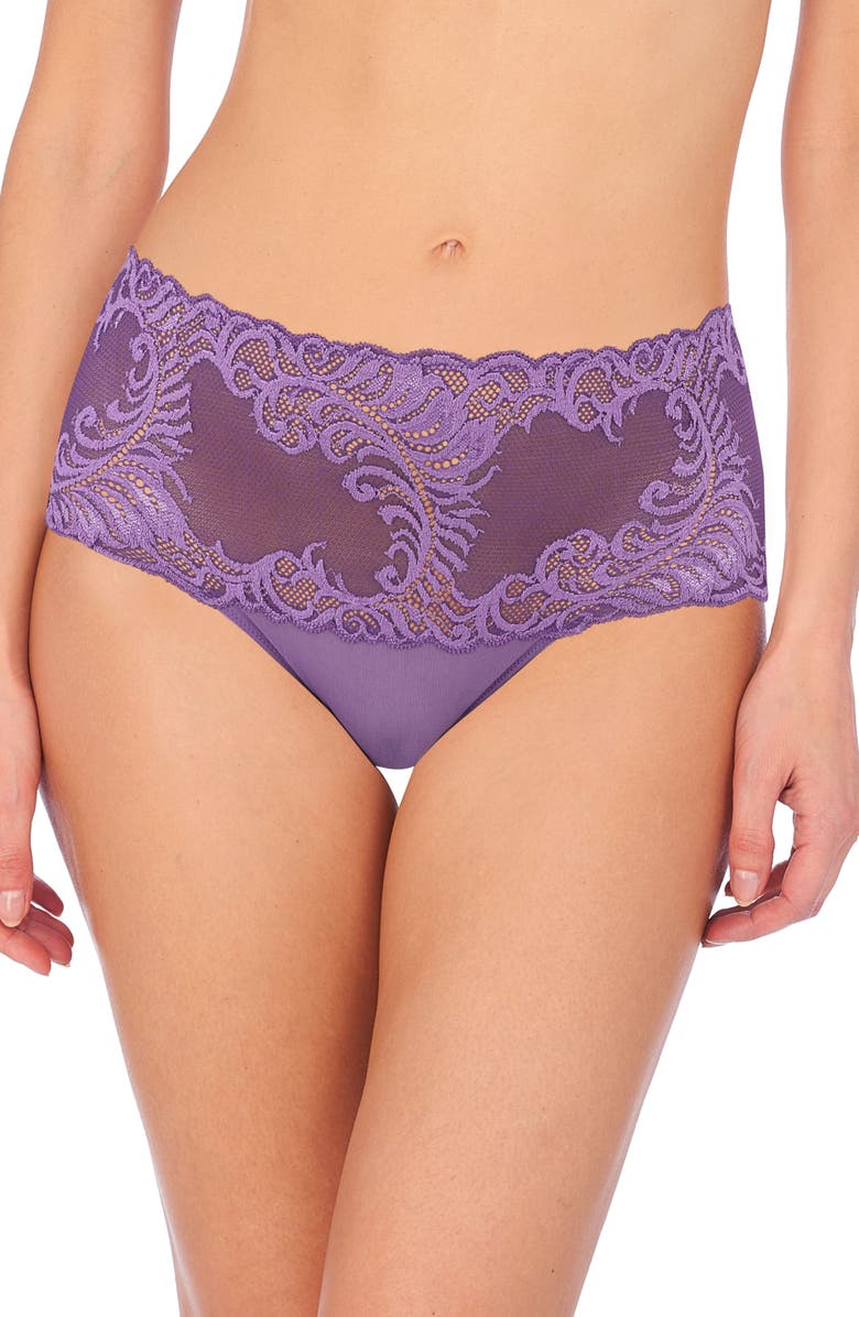 Natori 'Feathers' Briefs, Main, color, Blue Lavender