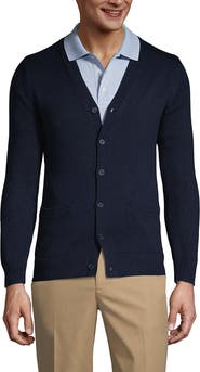 Lands' End School Uniform  Cotton Modal Button Front Cardigan Sweater