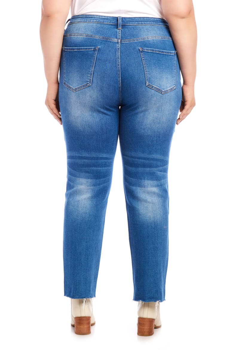 Raw Hem Straight Leg Jeans, Alternate, color, DENIM
