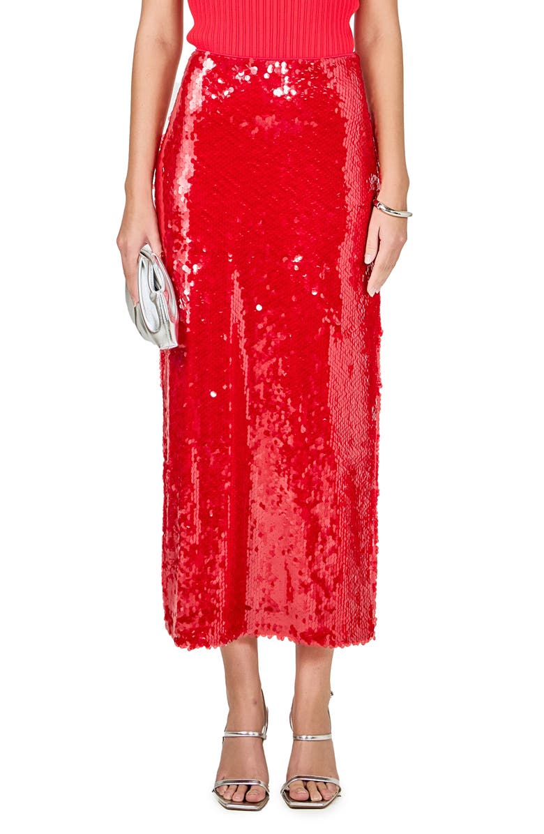 Endless Rose Sequin Midi Skirt, Main, color, 
