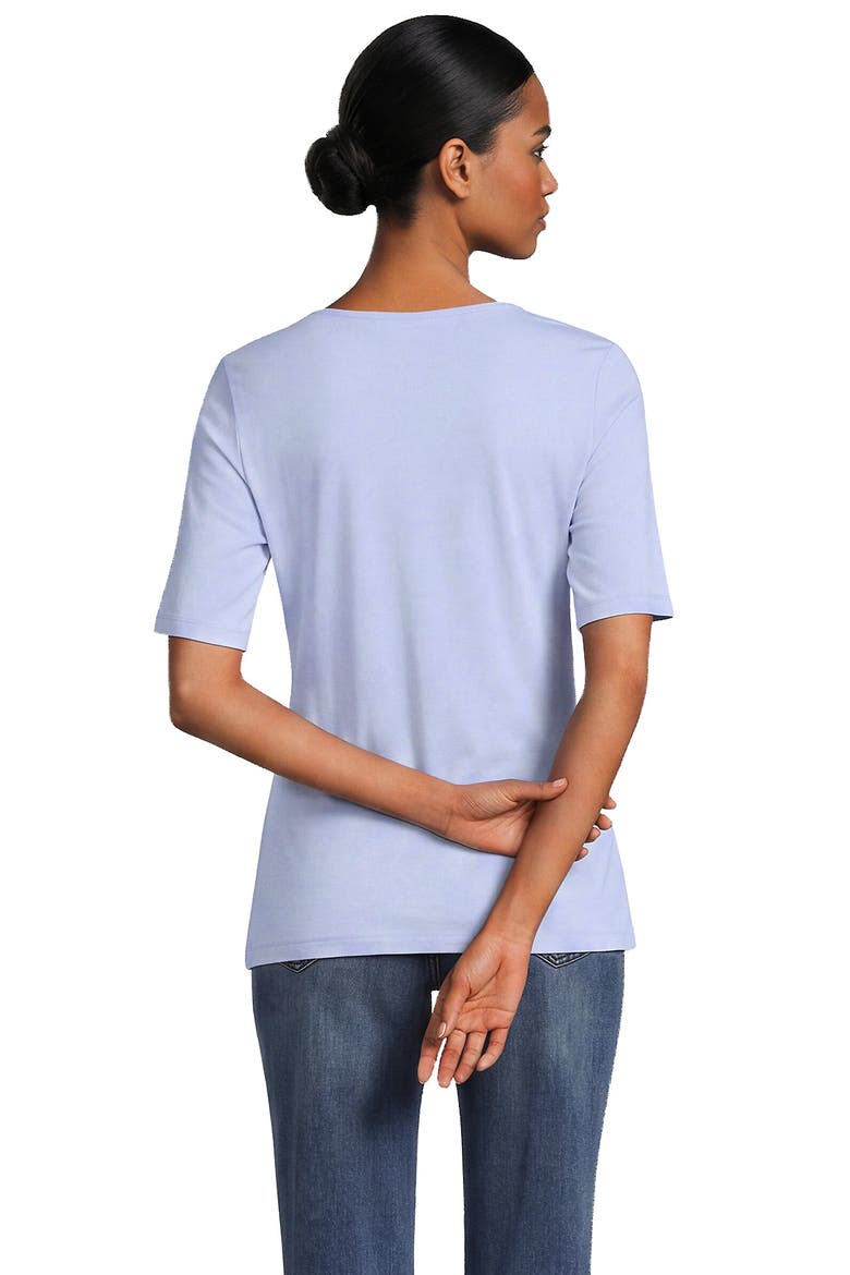Lightweight Jersey Tie Front Top, Alternate, color, Clearlake Blue