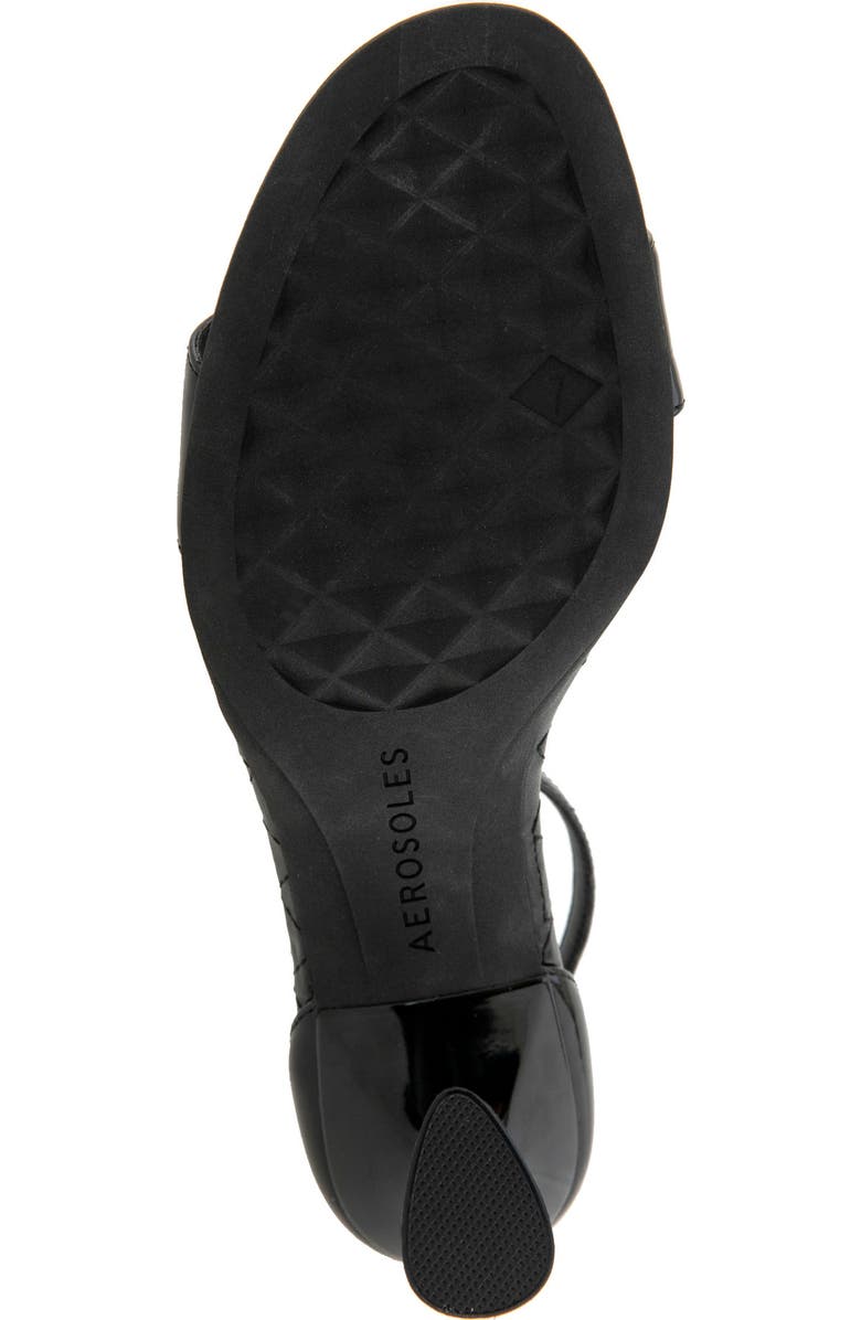 Aerosoles Jazzy Ankle Strap Sandal, Alternate, color, Black Patent Faux Leather