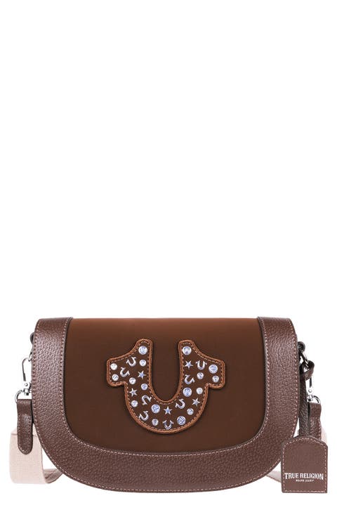 Studded Horseshoe Crossbody Bag
