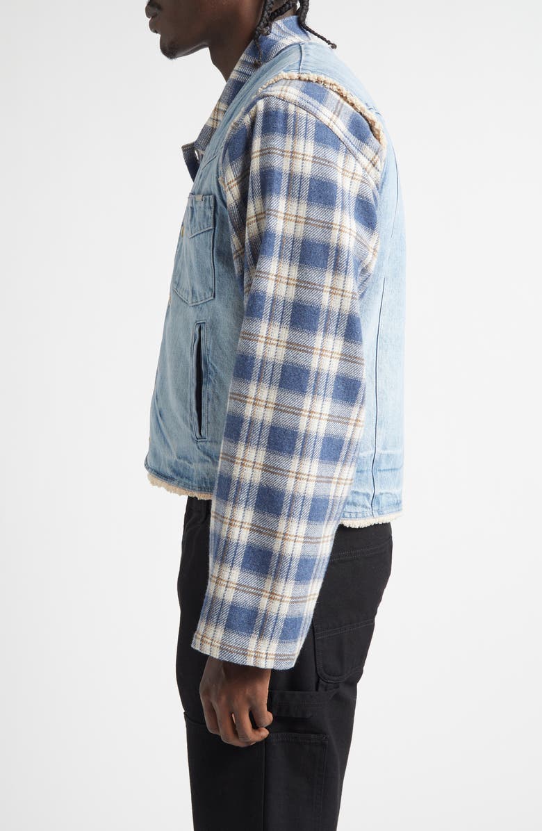 STOCKHOLM SURFBOARD CLUB Staff High Pile Fleece Lined Denim Vest, Alternate, color, Blue