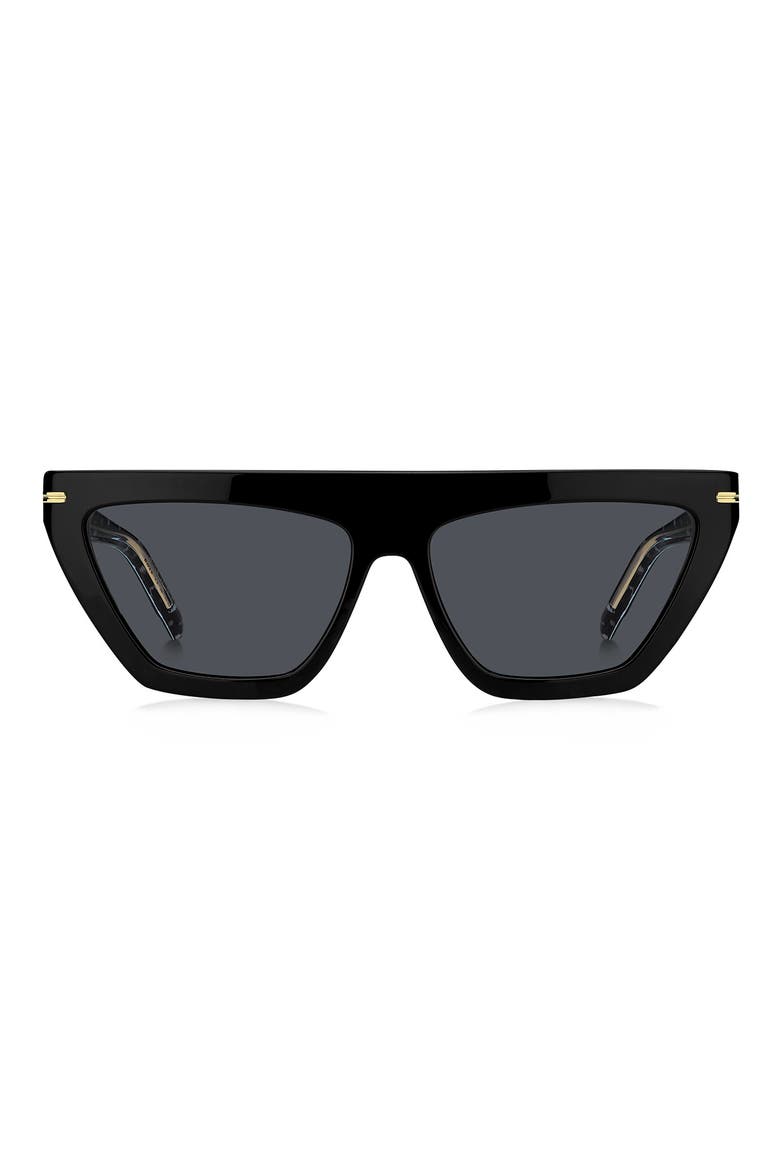 58mm Cat Eye Sunglasses, Main, color, BLACK