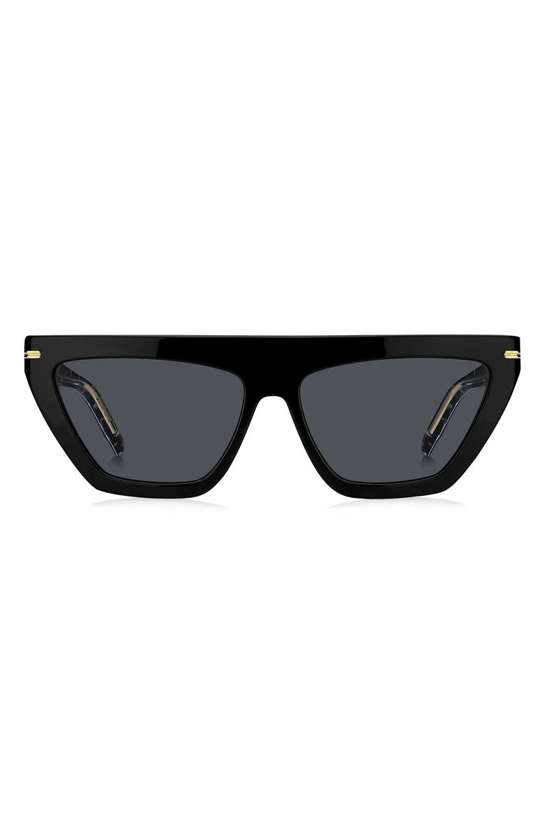 BOSS 58mm Cat Eye Sunglasses, Main, color, Black