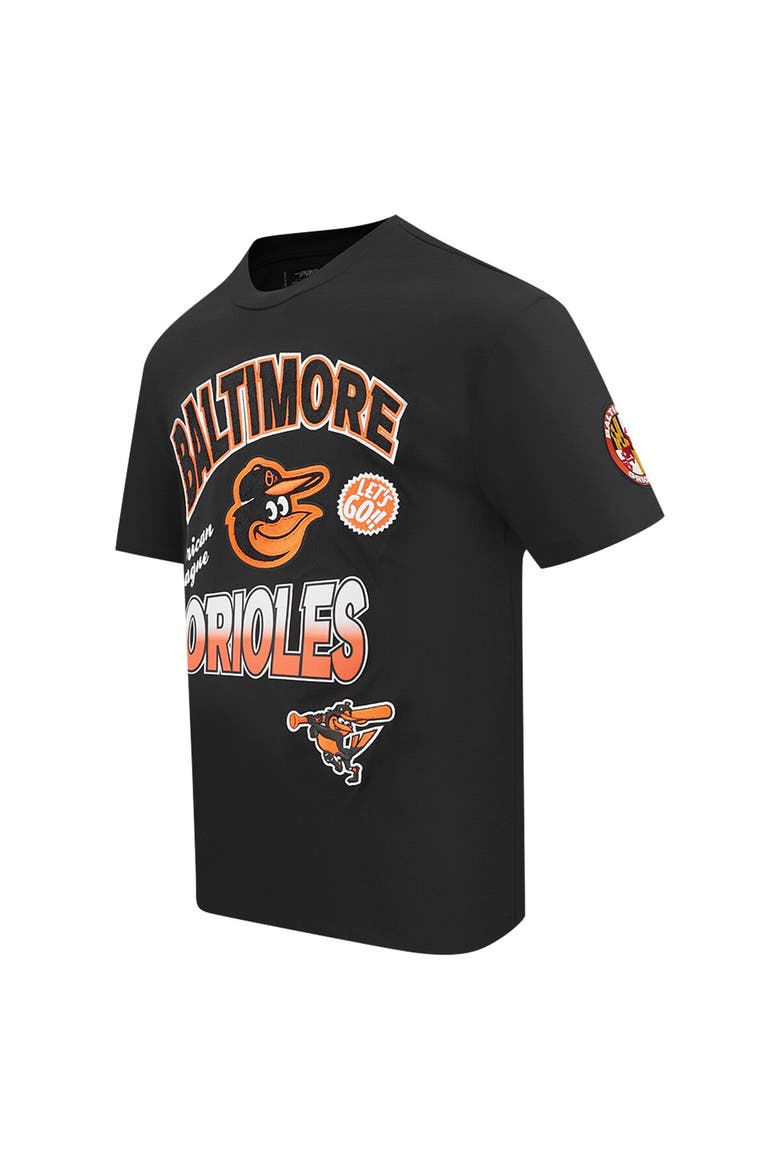 Men's Pro Standard Black Baltimore Orioles Turn It Up Dropped Shoulder T-Shirt, Alternate, color, Black