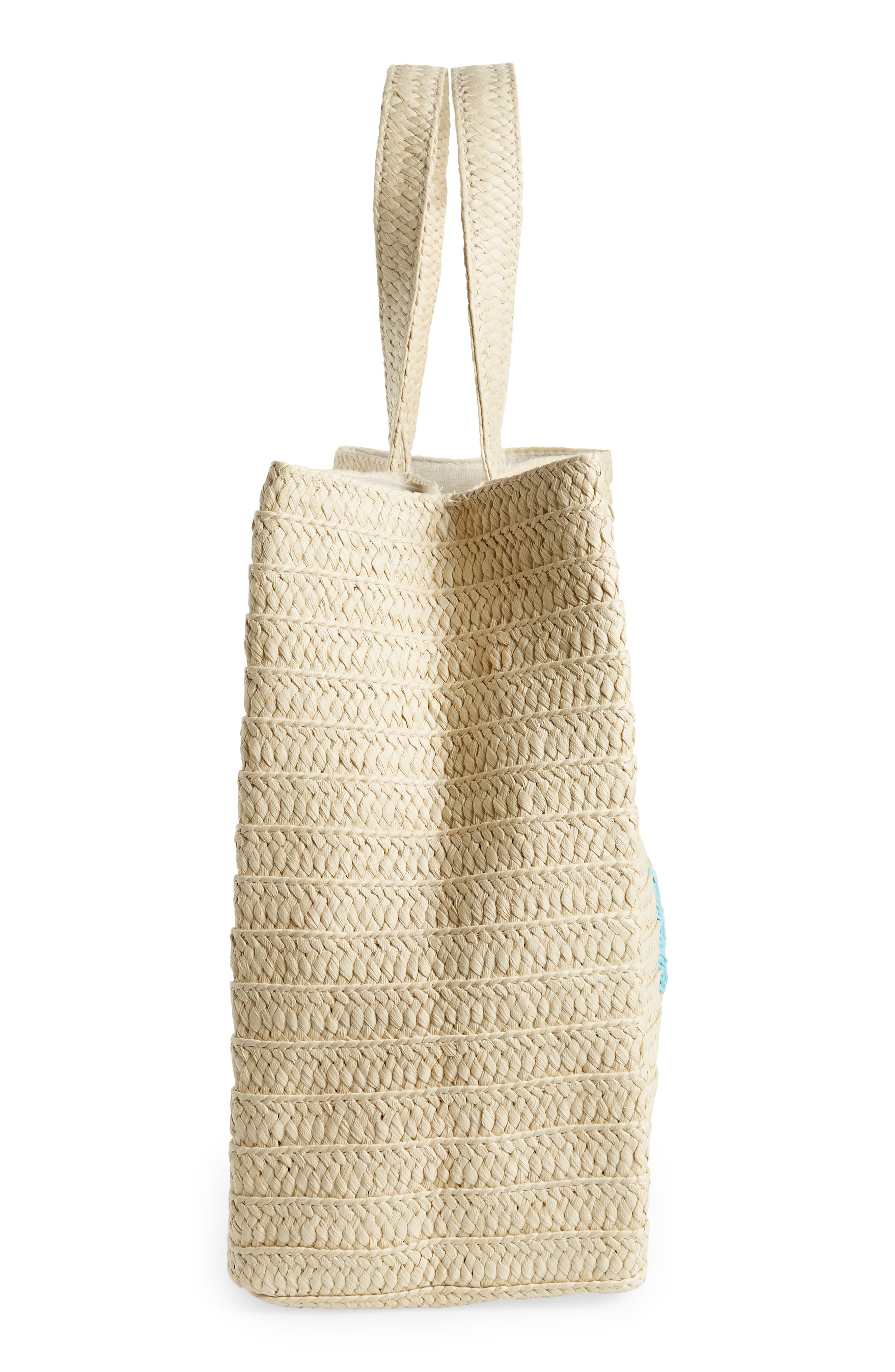 BTB Los Angeles Sea You Later Straw Tote, Alternate, color, 