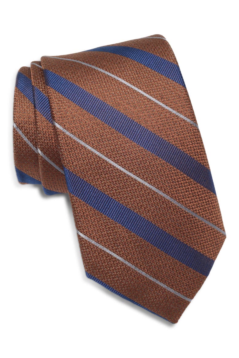 Denery Silk Tie, Main, color, CHOCOLATE