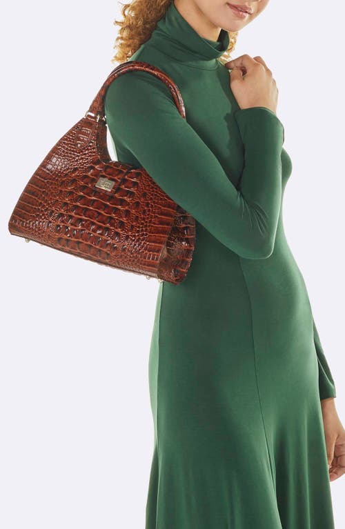 Brahmin Adrian Croc Embossed Leather Shoulder Bag