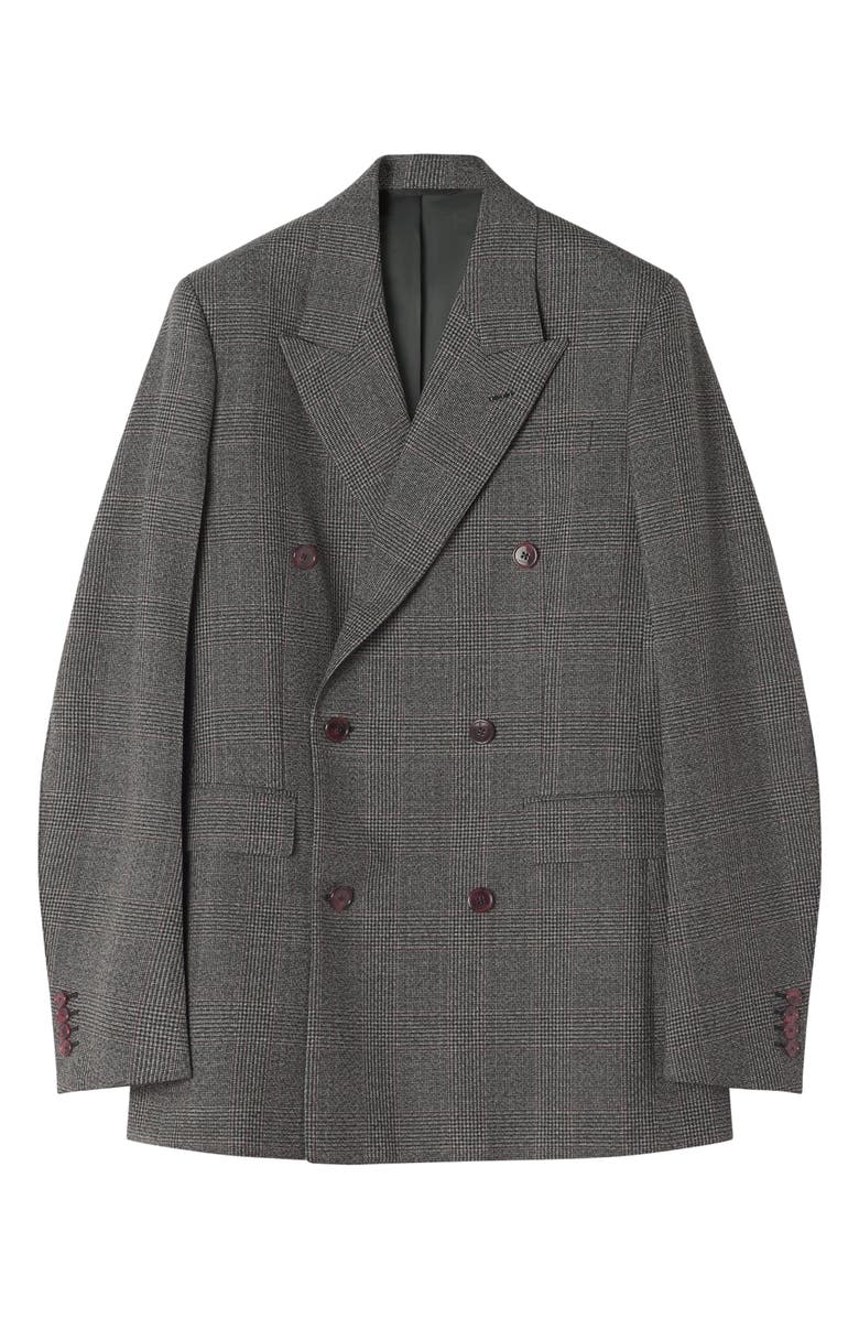 Lanvin Prince Of Wales Wool Jacket, Main, color, Dark Grey Melange