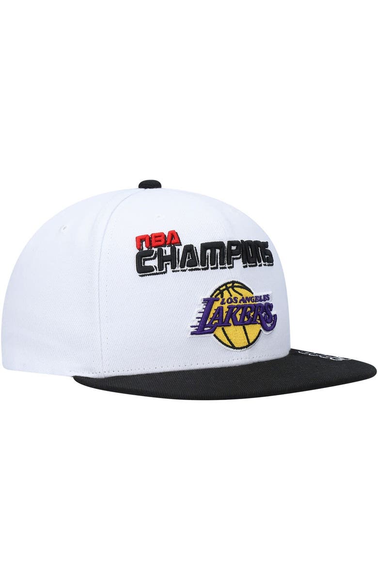 Mitchell & Ness Men's Mitchell & Ness White/Black Los Angeles Lakers 2000 NBA Finals Champions Snapback Hat, Alternate, color, 