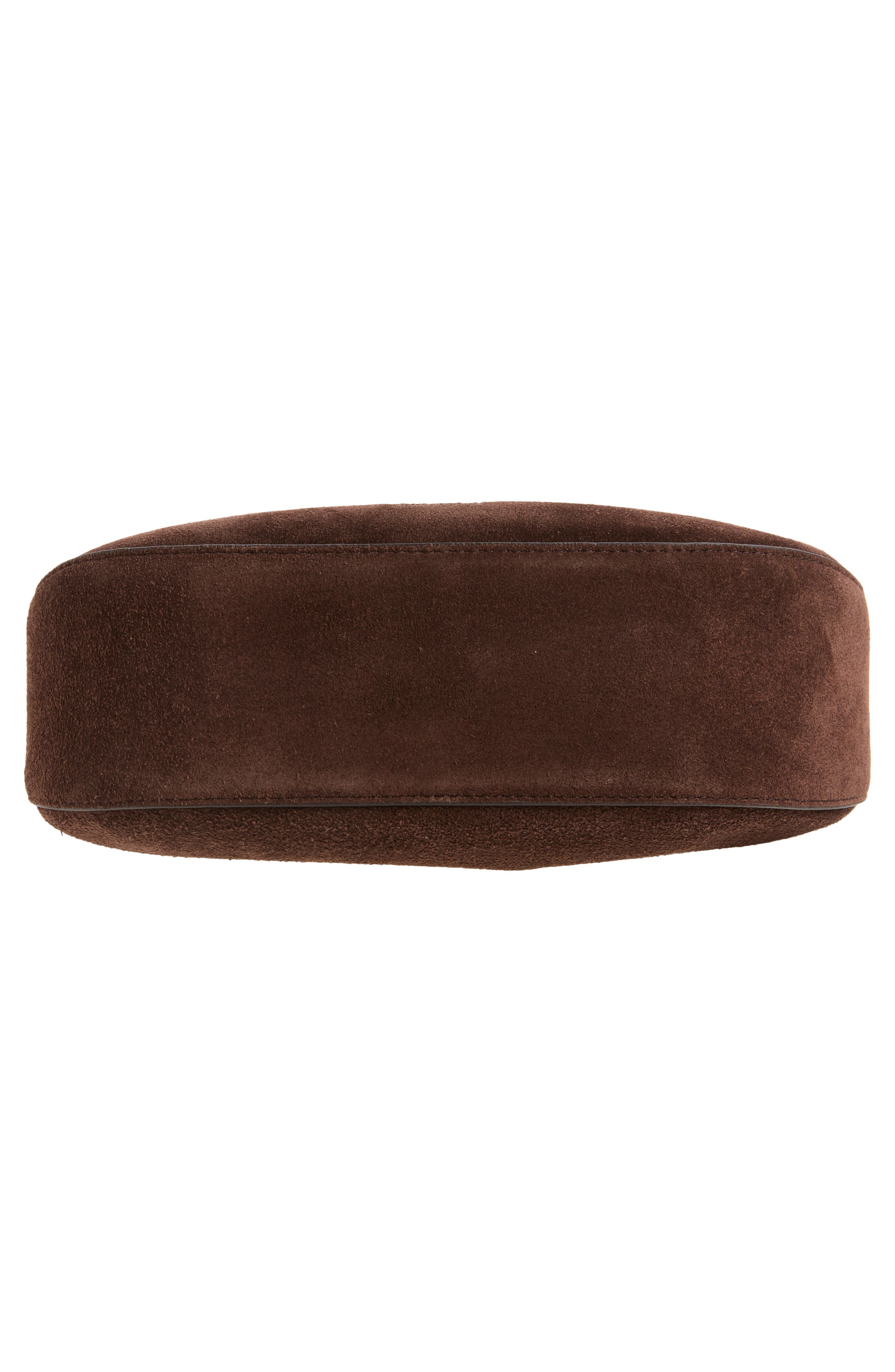 Chain Suede Shoulder Bag, Alternate, color, CHSNT BRWN
