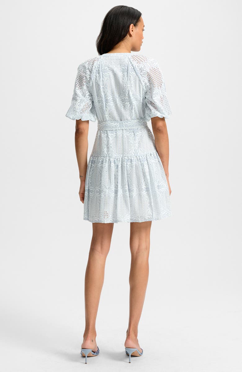 Veronica Beard Bobbie Embroidered Eyelet Puff Sleeve Fit & Flare Dress, Alternate, color, 