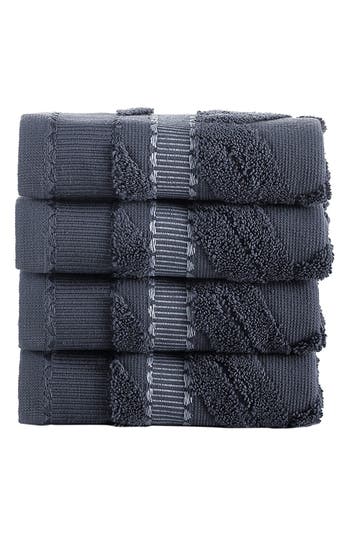 Brooks Brothers Large Square 4-pack Turkish Cotton Washcloths In Anthracite