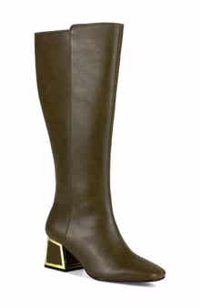 Bridge Block Heel Knee High Boot