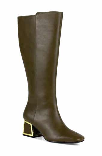 Bridge Block Heel Knee High Boot
