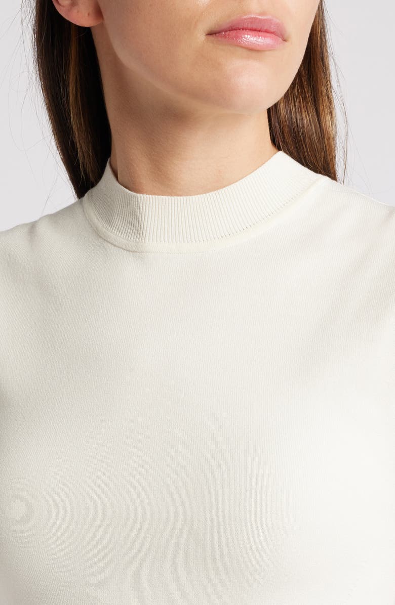 BOSS Ferdola Mixed Media Dress, Alternate, color, Black White Combo