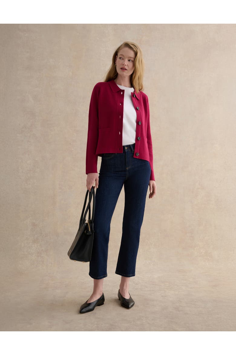 Mia Merino Wool Blend Knitted Cardigan, Alternate, color, Beetroot Pink