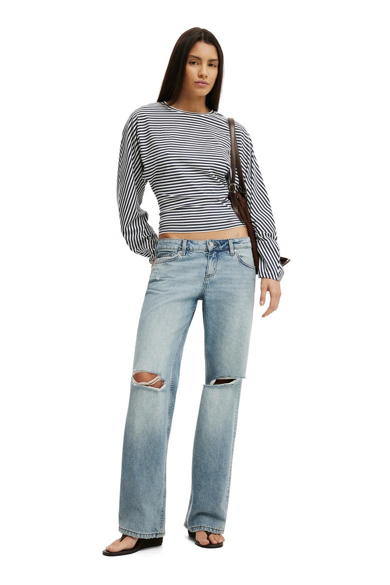 Women's Blair Batwing Long Sleeve, Alternate, color, Madi Stripe Shadow Navy