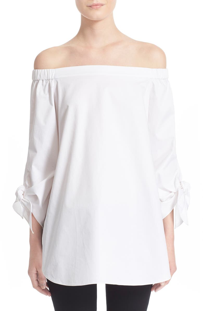 Tibi Off the Shoulder Cotton Tunic, Main, color,