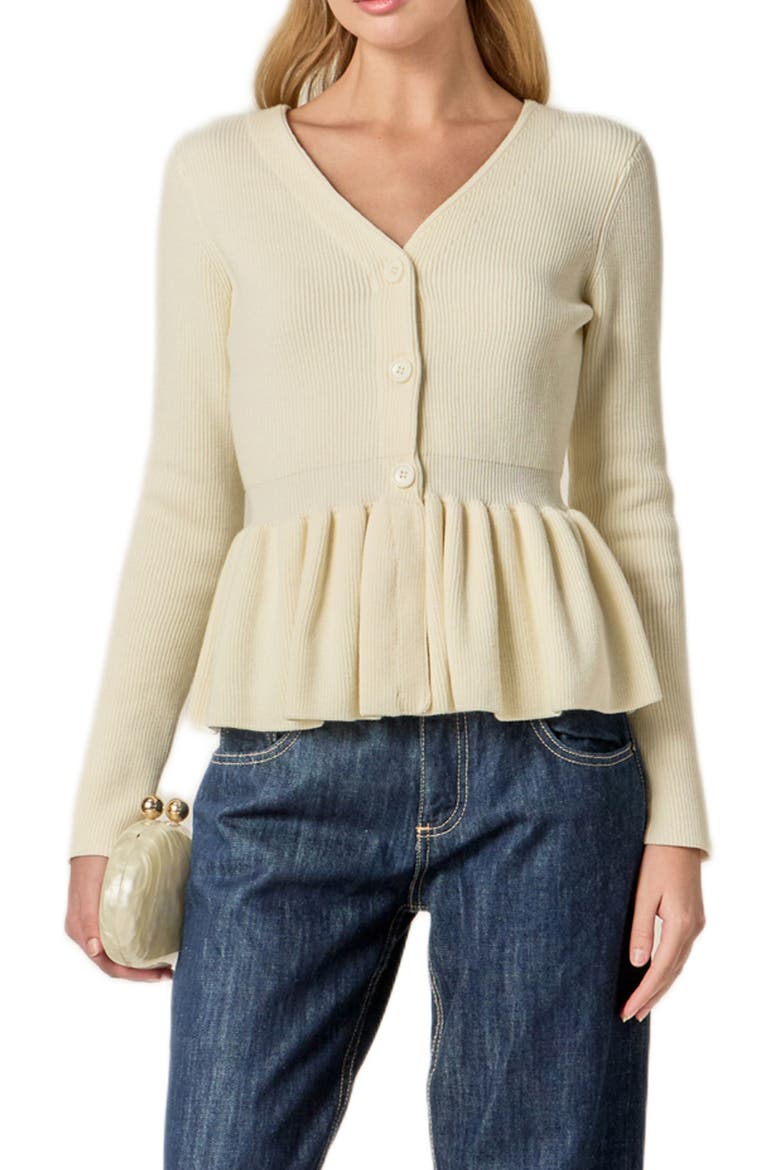 Peplum Rib Top, Main, color, WHITE