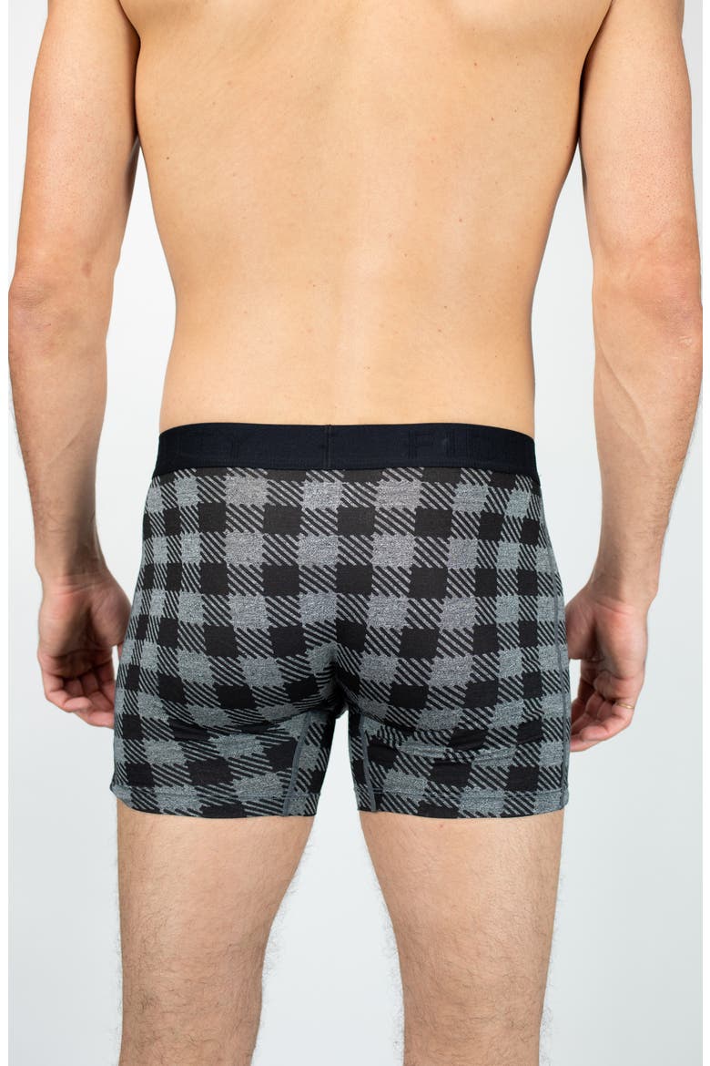 The Epic X-Hold Lumberjack Plaid Performance Boxer Briefs, Alternate, color, ASH