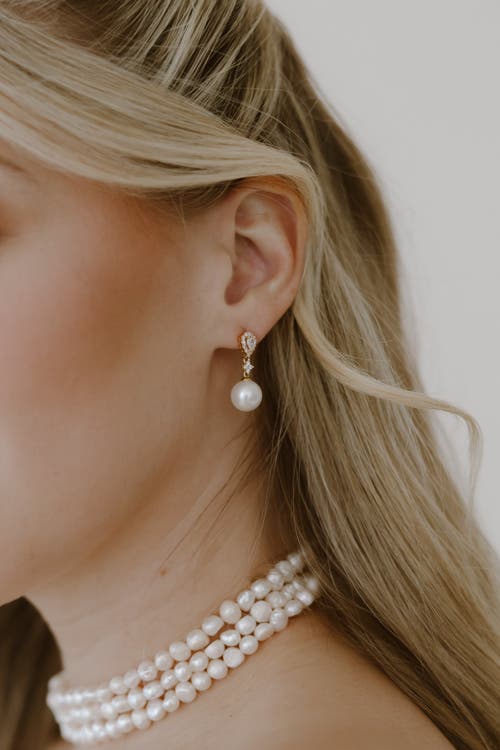 Untamed Petals Melody Pearl Drop Earrings In Gold