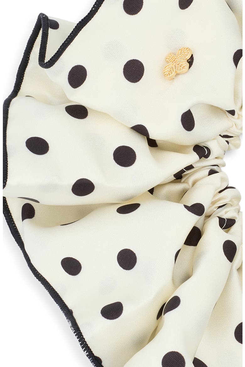 Dottie Polka Dot Scrunchie, Alternate, color, CREAM/ BLACK