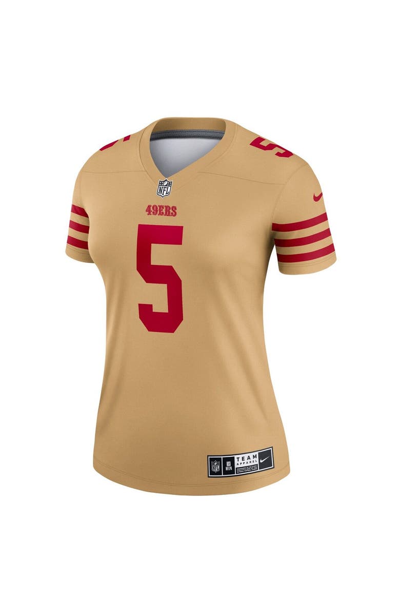 Nike Women's Nike Trey Lance Gold San Francisco 49ers Inverted Legend Player Performance Top, Alternate, color, 