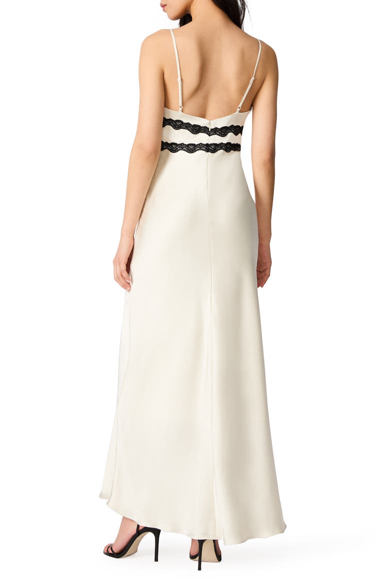 Allessia Lace Trim Satin Maxi Slipdress, Alternate, color, WHISPER WHITE