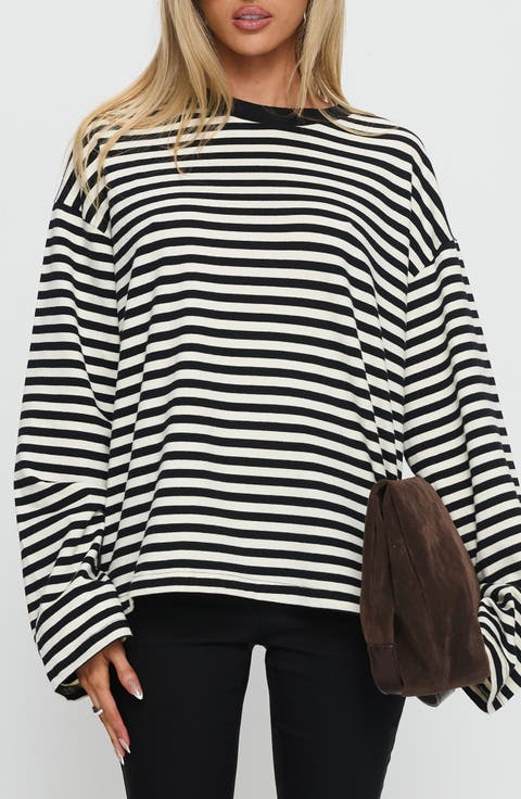 Settle Down Stripe Oversize T-Shirt