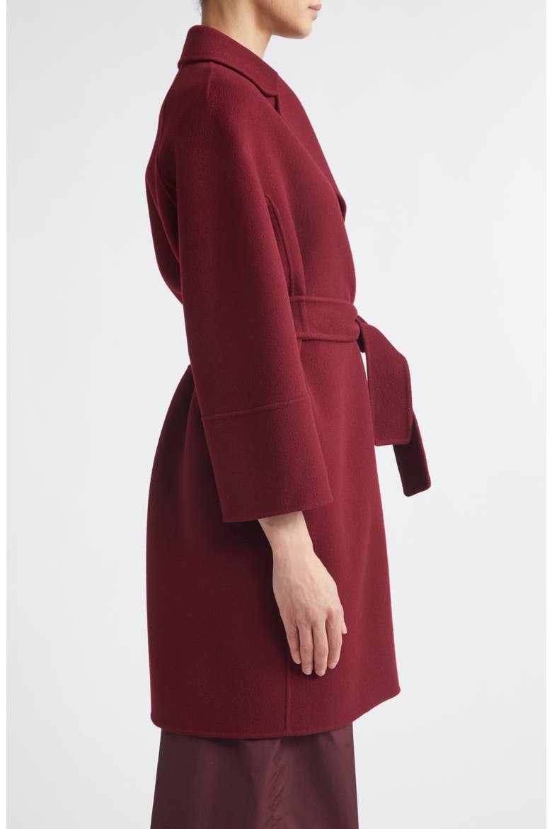 Arona Belted Virgin Wool Wrap Coat, Alternate, color, BORDEAUX