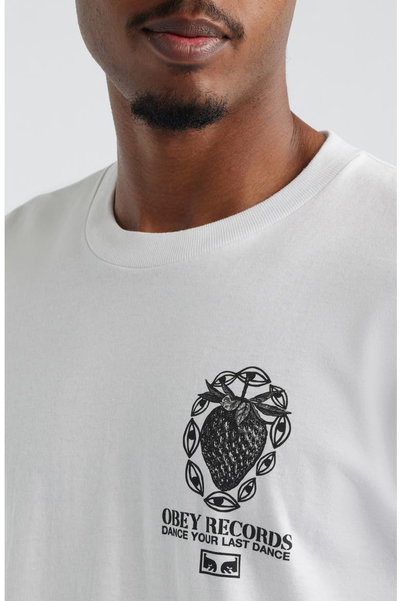 Strawberry Garden Long Sleeve Cotton Graphic T-Shirt, Alternate, color, WHITE