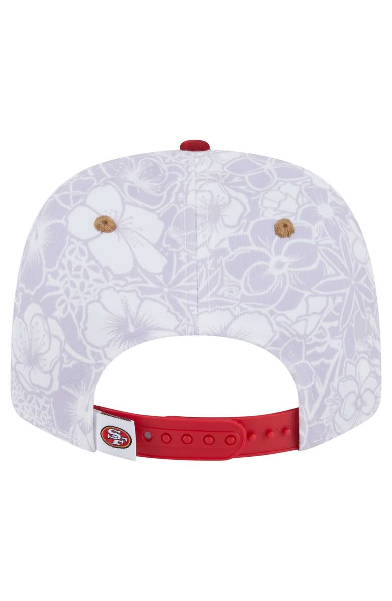 New Era Men's New Era White/Scarlet San Francisco 49ers AAPI Apex Collection Floral 9SEVENTY Stretch-Snap Hat, Alternate, color, White