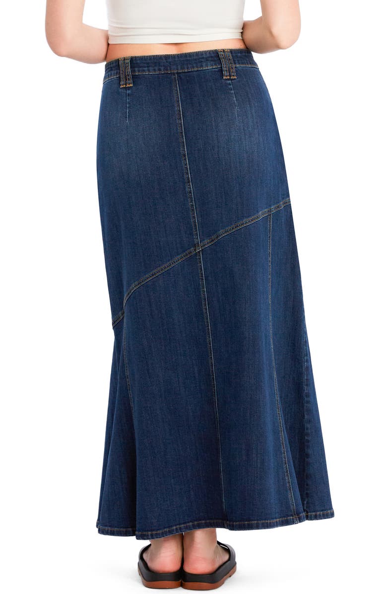 Wash Lab Denim Seamed Denim Maxi Skirt, Alternate, color, Vintage Blue