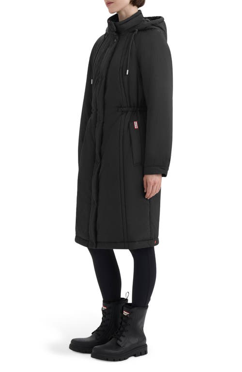 Hunter Isabelle Water Repellent Crinkle Padded Coat In Black